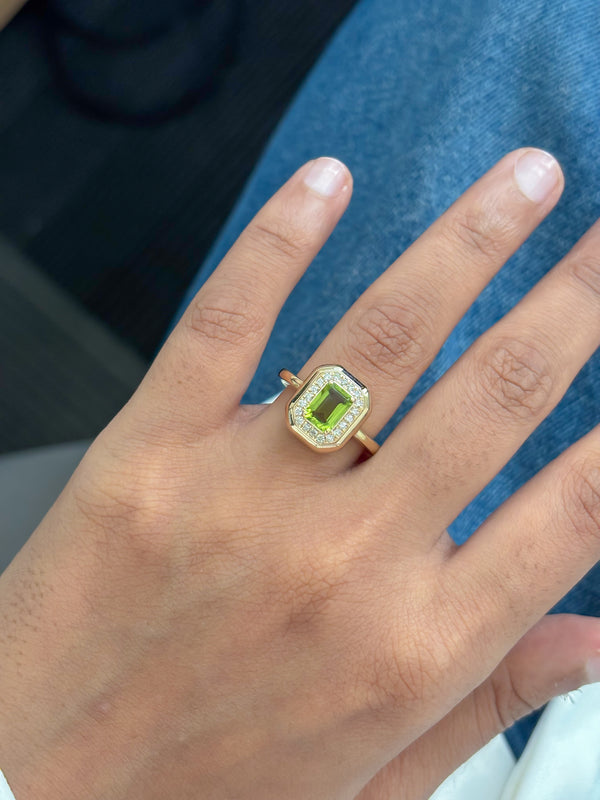 Peridot Diamond Ring