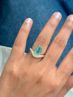 Paraiba Tourmaline Diamond Pinky Ring