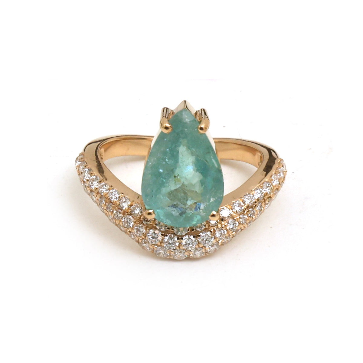 Paraiba Tourmaline Diamond Pinky Ring
