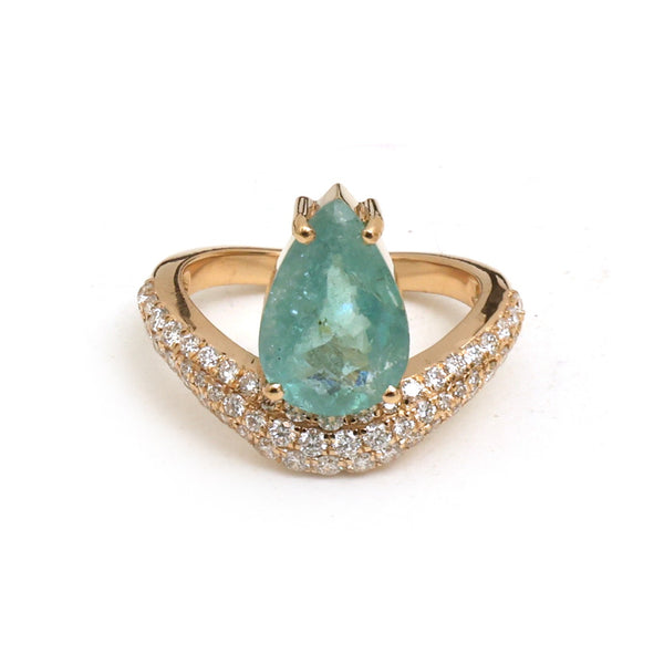 Paraiba Tourmaline Diamond Pinky Ring