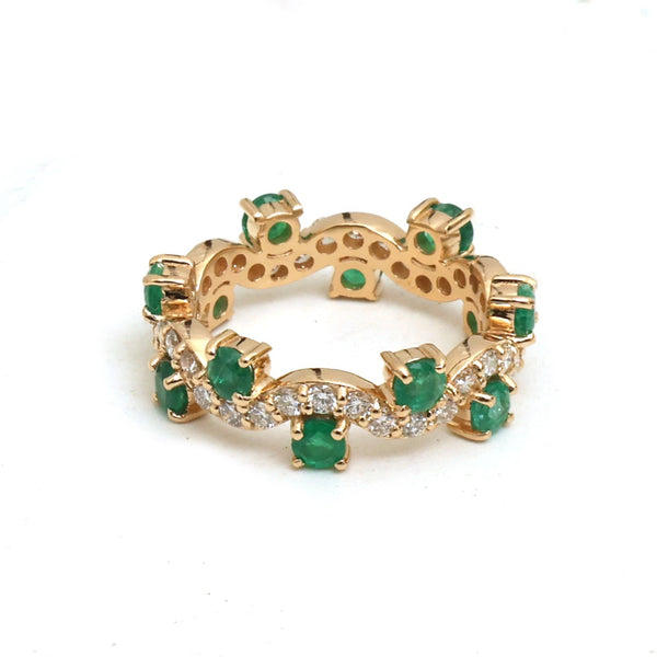 Emerald Diamond Pinky Ring