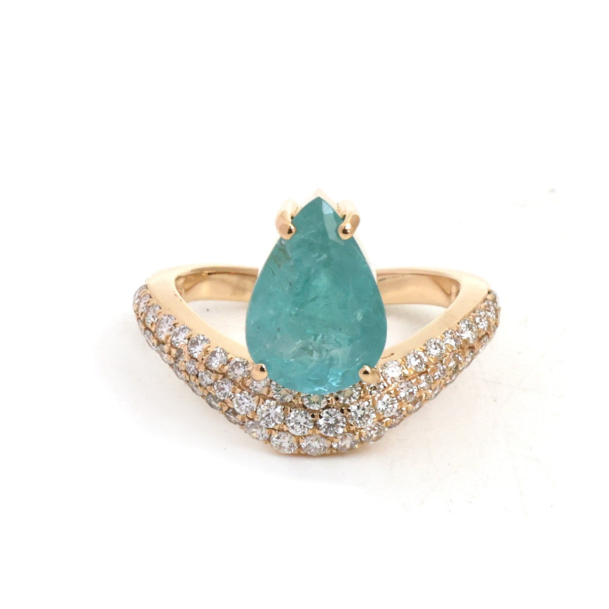 Paraiba Tourmaline Diamond Pinky Ring