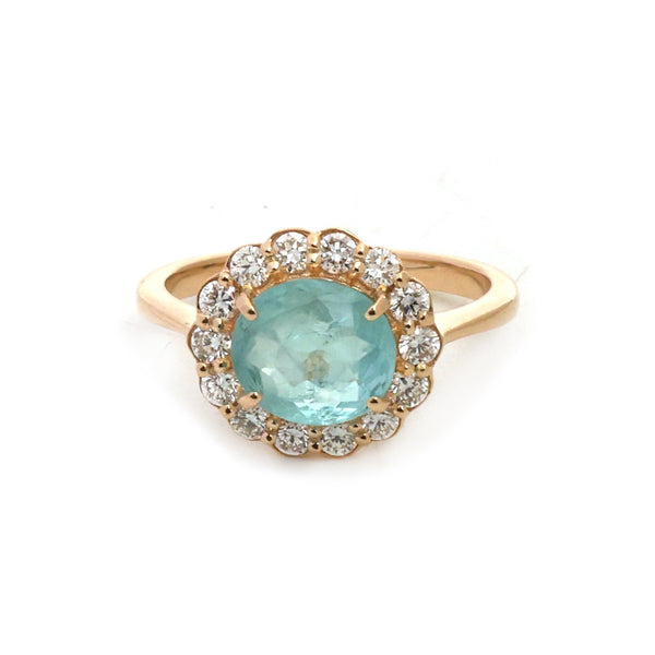Paraiba Tourmaline Diamond Pinky Ring