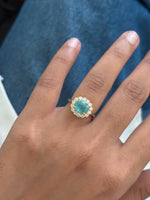 Paraiba Tourmaline Diamond Pinky Ring