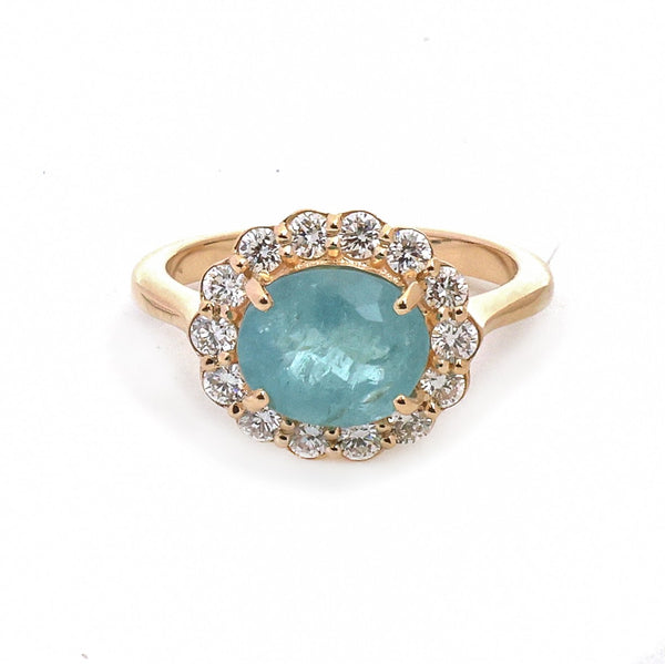 Paraiba Tourmaline Diamond Pinky Ring