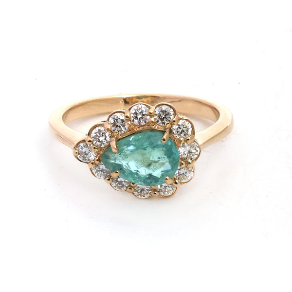 Paraiba Tourmaline Diamond Pinky Ring