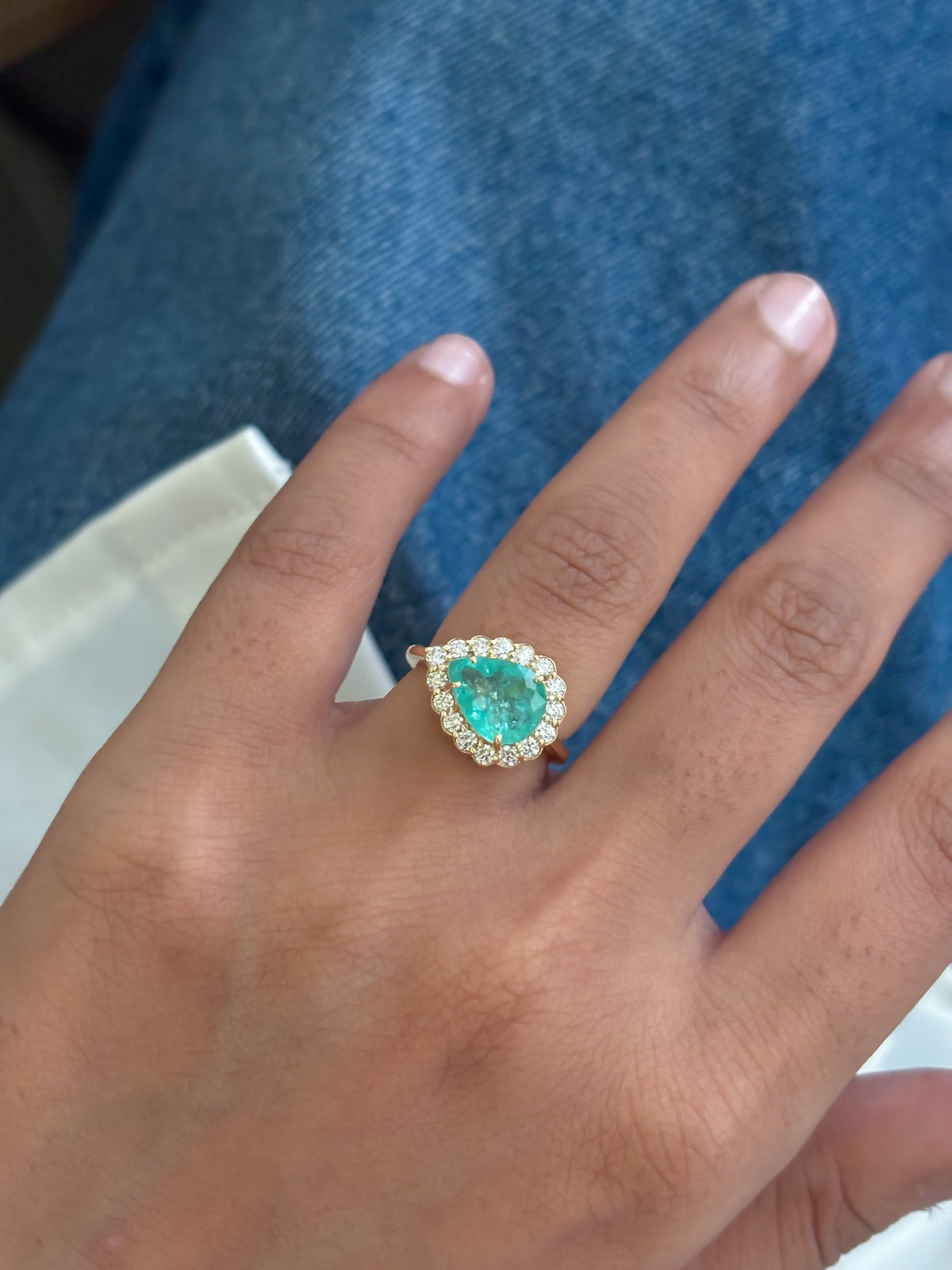 Paraiba Tourmaline Diamond Pinky Ring