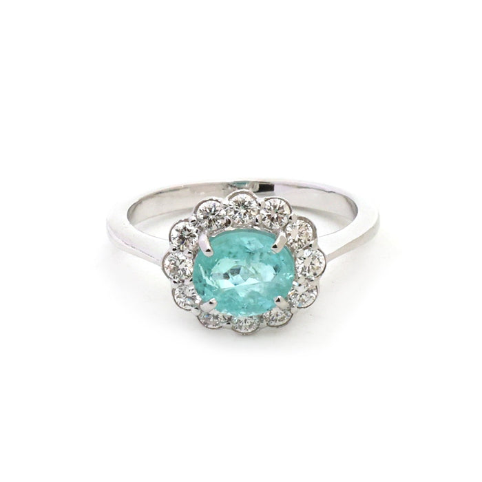 Paraiba Tourmaline Diamond Pinky Ring