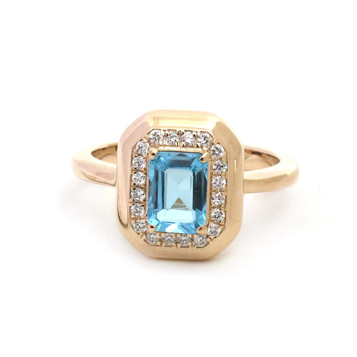 Blue Topaz Diamond Ring