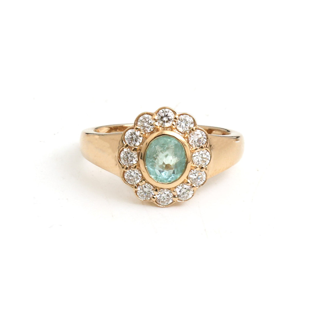 Paraiba Tourmaline Diamond Pinky Ring