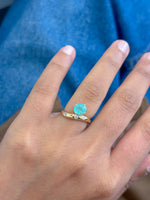 Paraiba Tourmaline Diamond Pinky Ring