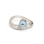 Aquamarine Diamond Pinky Ring