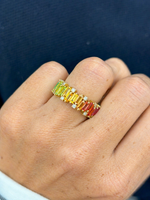 Rainbow Gemstone Diamond Ring