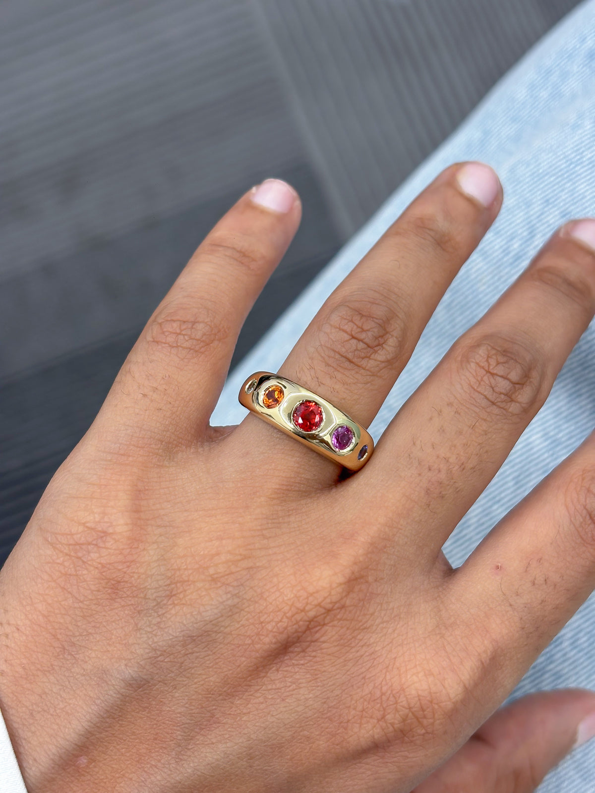 Rainbow Sapphire Ring