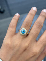 Aquamarine Diamond Ring