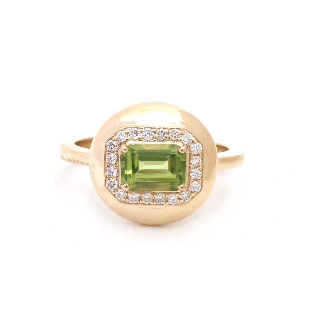 Peridot Diamond Ring