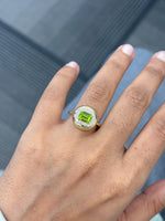 Peridot Diamond Ring