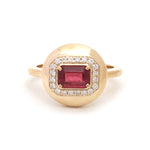 Rubellite Diamond Ring