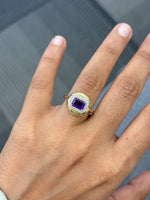 Amethyst Diamond Ring