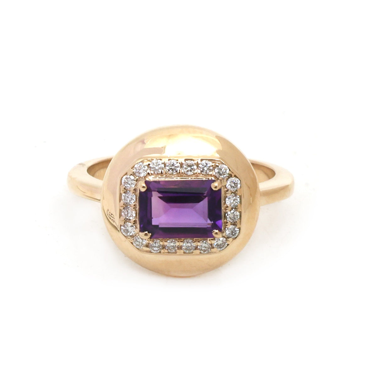 Amethyst Diamond Ring