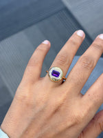 Amethyst Diamond Ring