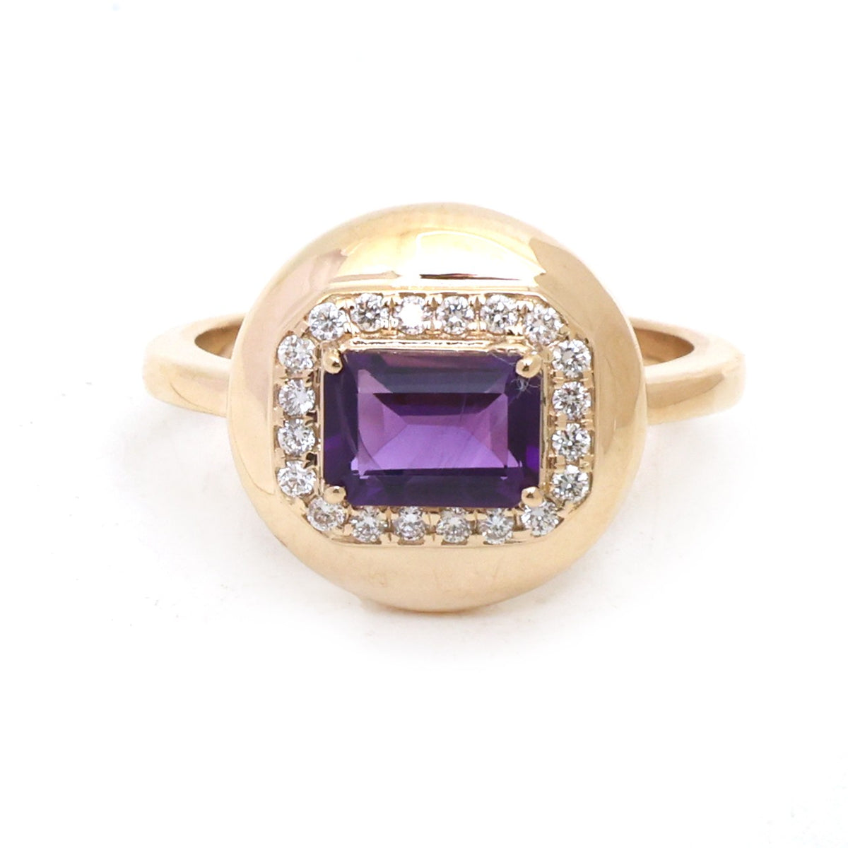 Amethyst Diamond Ring