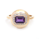 Amethyst Diamond Ring