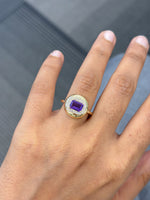 Amethyst Diamond Ring