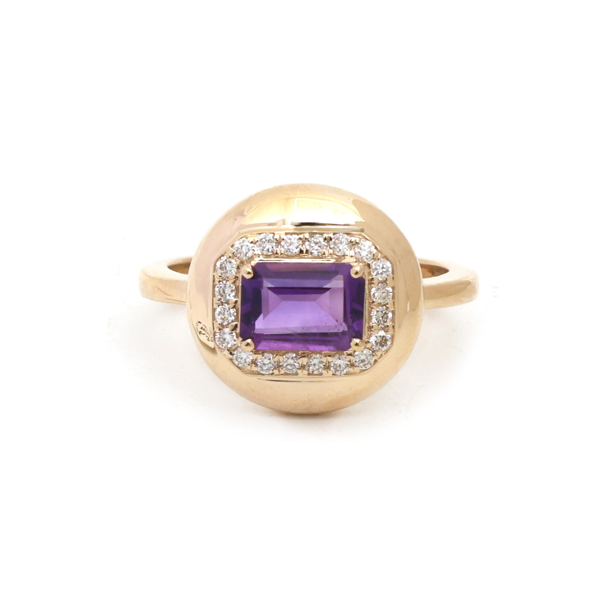 Amethyst Diamond Ring