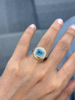 Aquamarine Diamond Ring