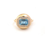 Aquamarine Diamond Ring