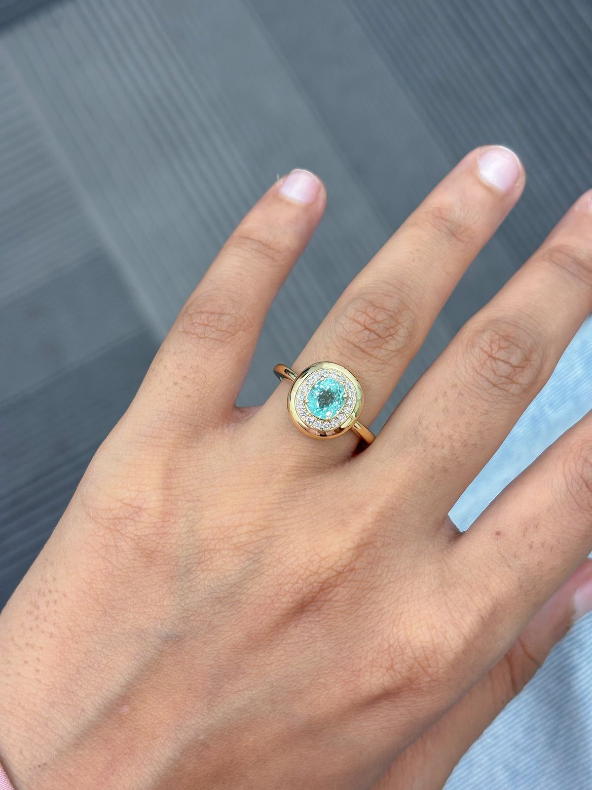 Paraiba Tourmaline Diamond Ring