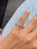 Aquamarine Diamond Pinky Ring