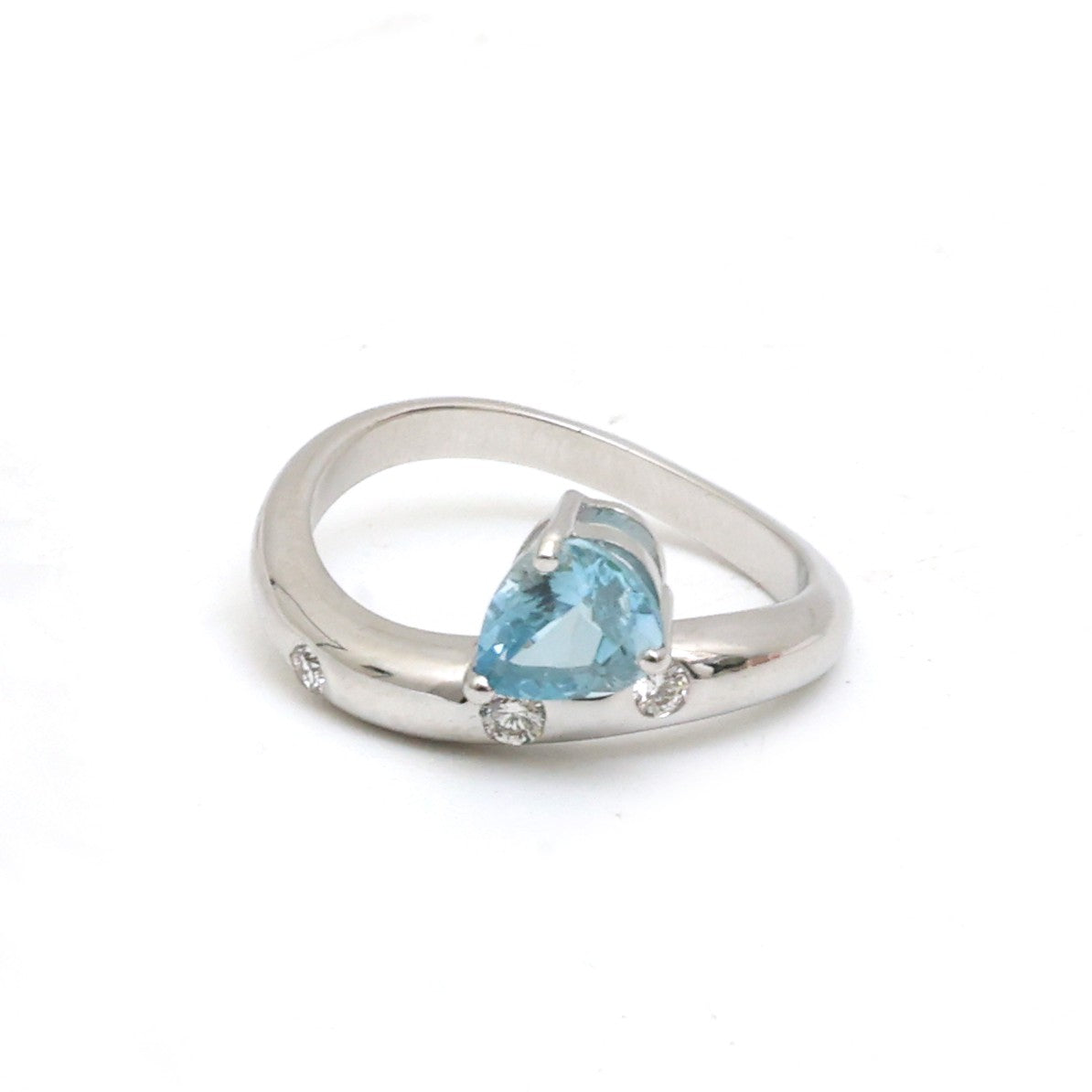 Aquamarine Diamond Pinky Ring