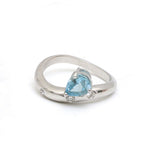 Aquamarine Diamond Pinky Ring