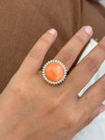Coral Diamond Ring