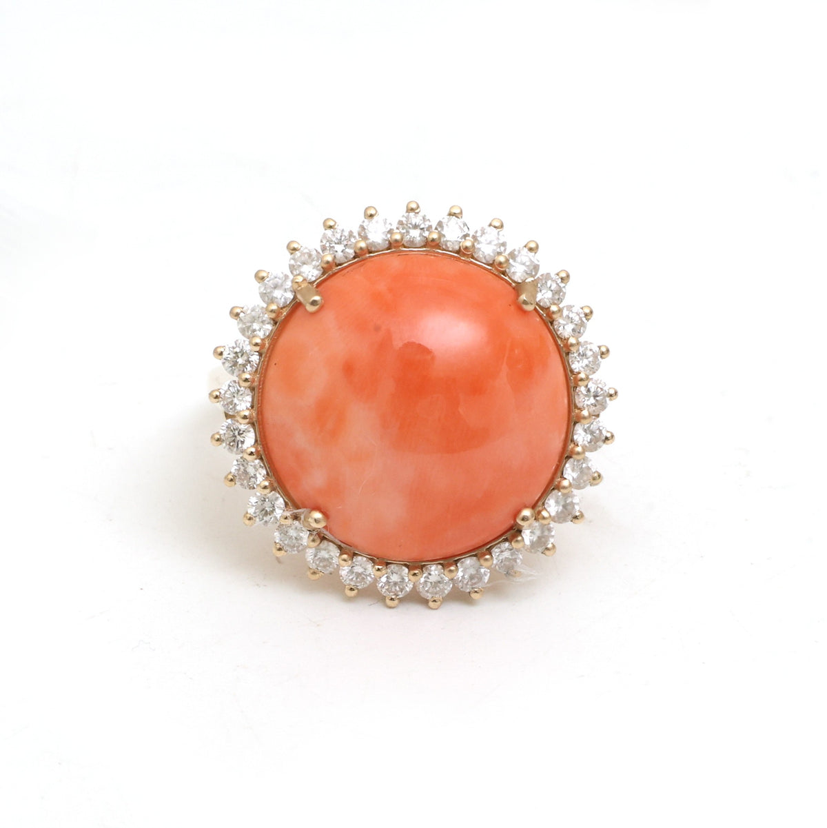 Coral Diamond Ring