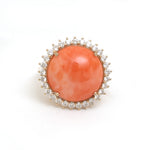 Coral Diamond Ring
