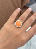 Coral Diamond Ring
