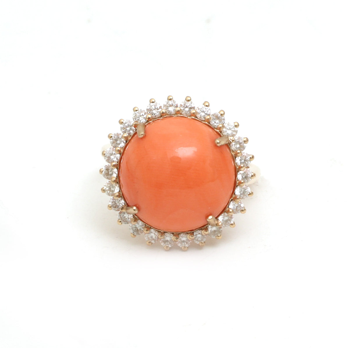 Coral Diamond Ring