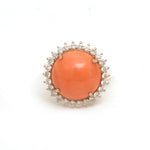 Coral Diamond Ring