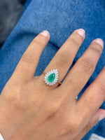 Emerald Diamond Paraiba Tourmaline Ring