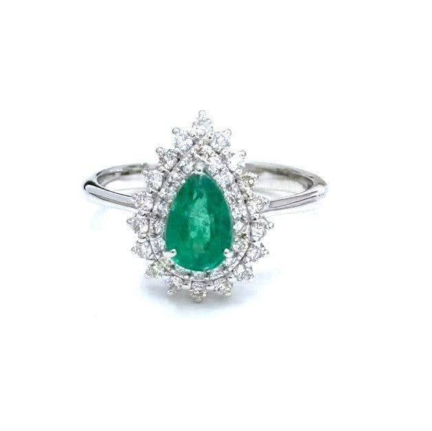 Emerald Diamond Paraiba Tourmaline Ring