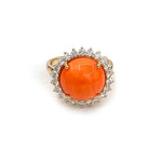 Coral Diamond Ring