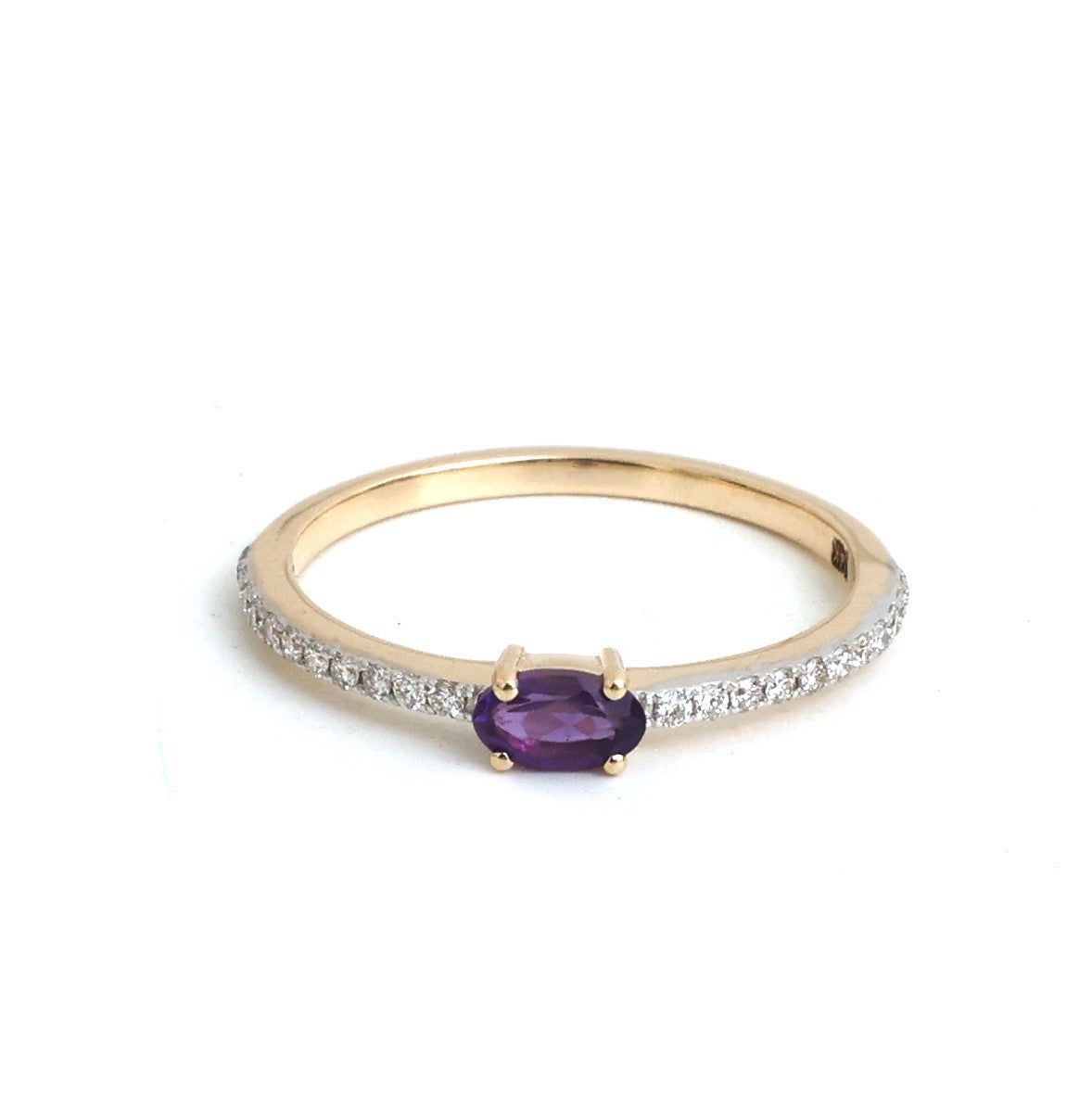 Orange Sapphire Diamond Ring