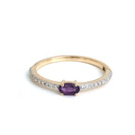 Orange Sapphire Diamond Ring