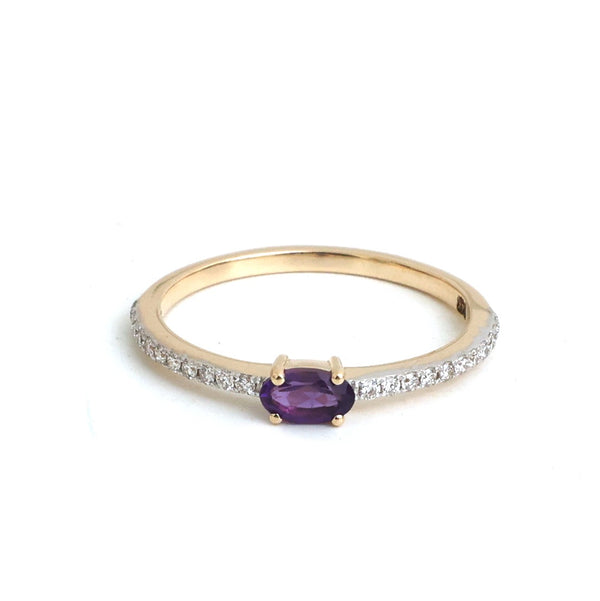 Orange Sapphire Diamond Ring