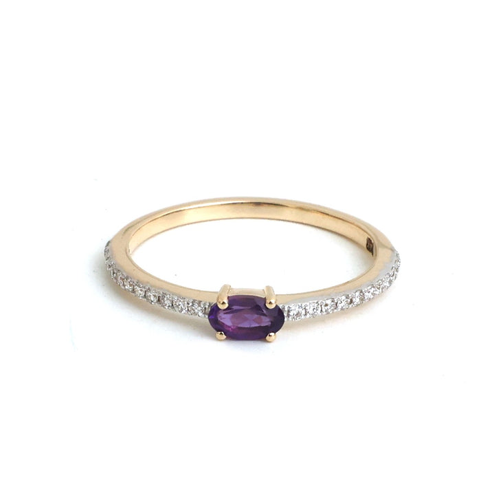 Orange Sapphire Diamond Ring
