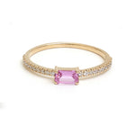 Pink Sapphire Diamond Ring