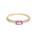 Pink Sapphire Diamond Ring